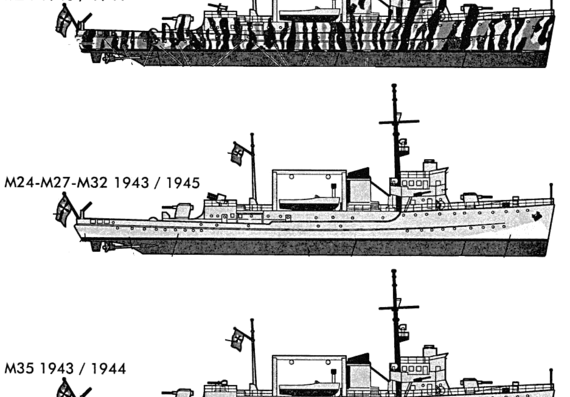 Корабль DKM M-24 [Minensuchboot] (1940) - чертежи, габариты, рисунки